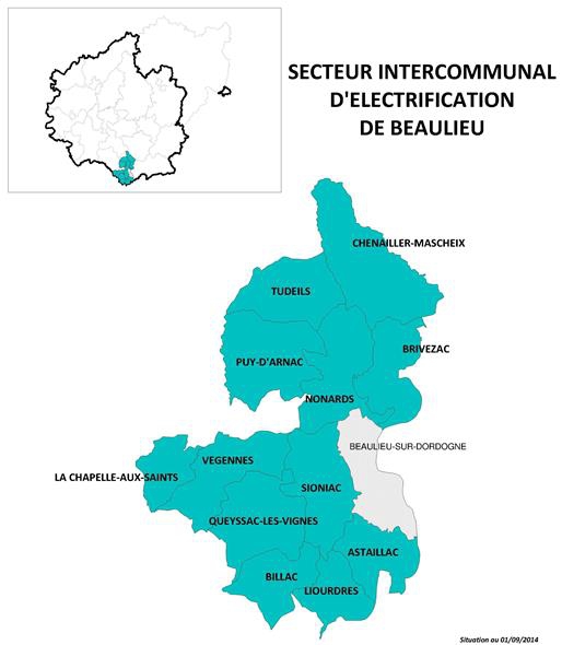 Carte secteur d'énergie de Beaulieu